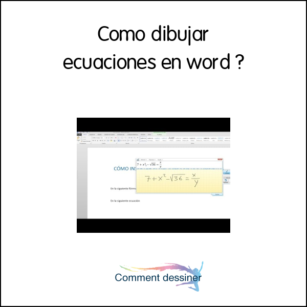 Como dibujar ecuaciones en word